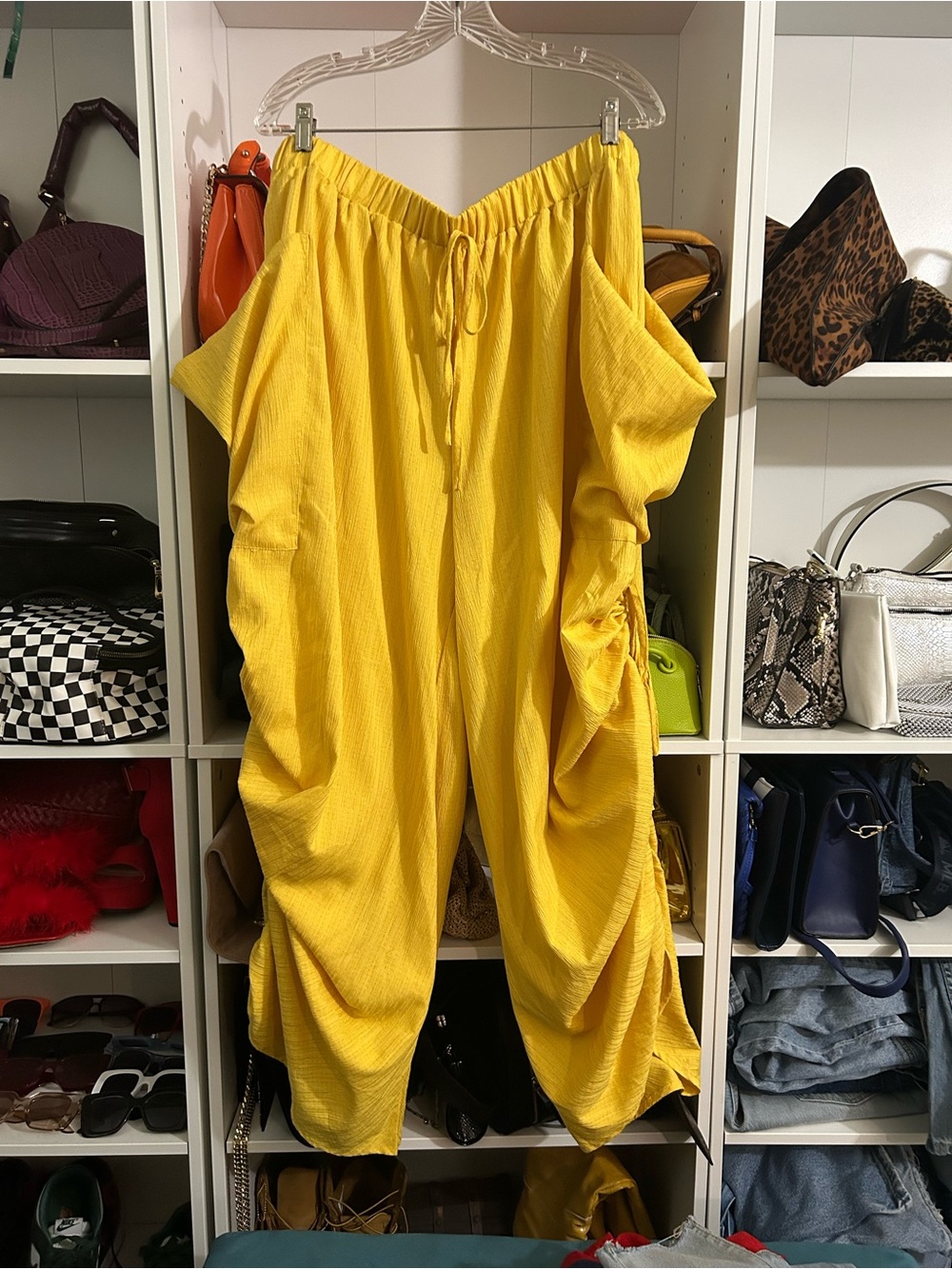 SHEIN  Yellow Wide-Leg drawstring pants 2x